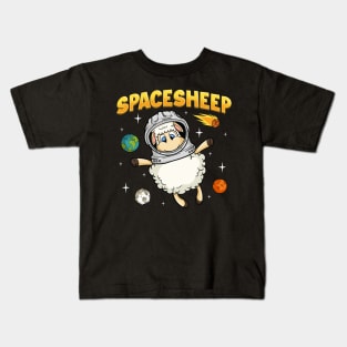 Spacesheep Science Day Sheep Lovers Space Day Celebration Funny Space Sheep Kids T-Shirt